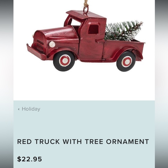 Large metal Christmas truck ornament - Picture 2 of 6